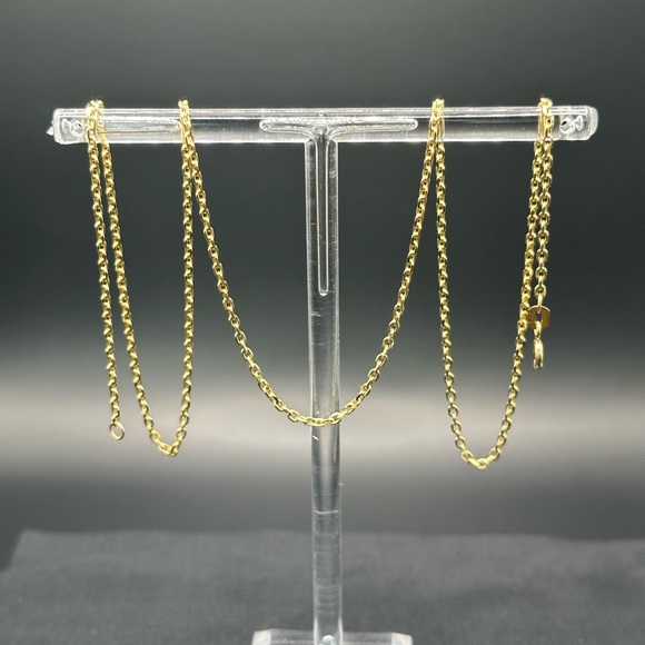 24” 1.7mm. Solid 14K Yellow Gold D/C Forzentina Chain Necklace - Picture 12 of 17